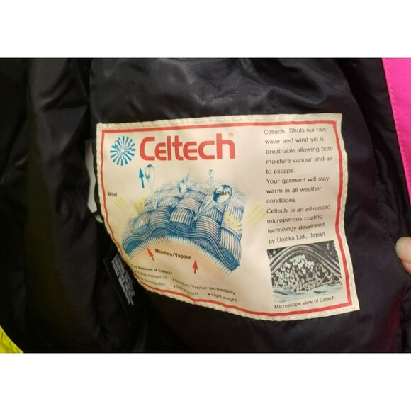 Vintage Tyrolia By Head Ladies Celtech Ski Suit Size 8 Black Pink Green Yellow N - Picture 5 of 16
